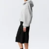 Oversized-Kapuzenpullover mit Trichterkragen und Reißverschluss – Grau meliert Oversized-Kapuzenpullover mit Trichterkragen und Reißverschluss – Grau meliert