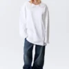 Oversized-Kleid aus Langarmshirt – Weiß