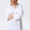 Oversized-Kleid aus Langarmshirt – Weiß