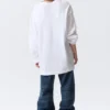 Oversized-Kleid aus Langarmshirt – Weiß