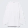 Oversized-Kleid aus Langarmshirt – Weiß