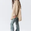 Oversized-Langarm-Hemd – gestreift, beige Oversized-Langarm-Hemd – gestreift, beige