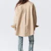 Oversized-Langarm-Hemd – gestreift, beige Oversized-Langarm-Hemd – gestreift, beige