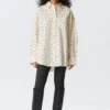 Oversized-Langarmhemd – Hellgelb – Punktmuster Oversized-Langarmhemd – Hellgelb – Punktmuster