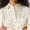 Oversized-Langarmhemd – Hellgelb – Punktmuster Oversized-Langarmhemd – Hellgelb – Punktmuster