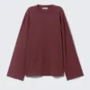 Oversized-Langarmshirt – Burgunderrot Oversized-Langarmshirt – Burgunderrot