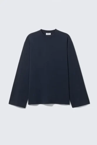 Oversized-Langarmshirt – Dunkelblau