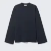 Oversized-Langarmshirt – Dunkelblau Oversized-Langarmshirt – Dunkelblau