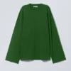 Oversized-Langarmshirt – Dunkelgrün Oversized-Langarmshirt – Dunkelgrün