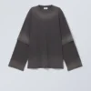 Oversized-Langarmshirt mit doppeltem Färbungseffekt – Black Fade Oversized-Langarmshirt mit doppeltem Färbungseffekt – Black Fade