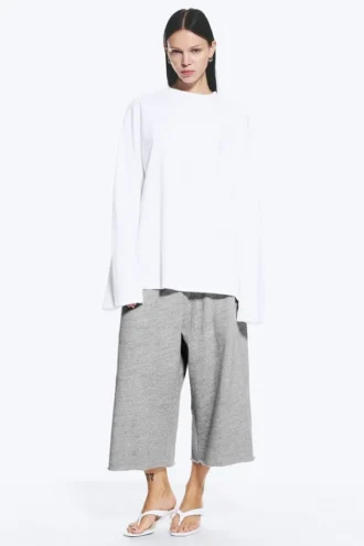 Oversized-Langarmshirt – Weiß