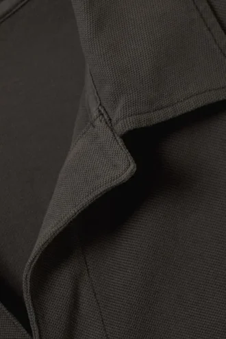 Oversized-Polohemd mit langen Ärmeln – Dunkelgrau
