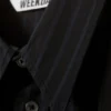 Oversized-Popeline-Hemd mit Knopfleiste – Schwarz – Dunkelblaue Streifen Oversized-Popeline-Hemd mit Knopfleiste – Schwarz – Dunkelblaue Streifen