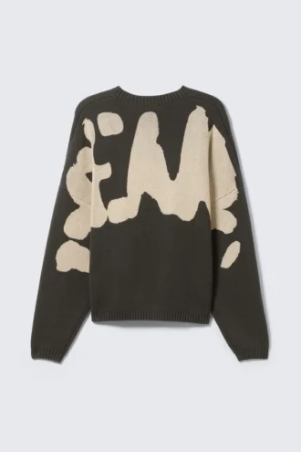 Oversized-Pullover aus Baumwolle mit Print – Dark Mole – Rückseitiger Aufdruck