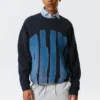 Oversized-Pullover aus Baumwolle mit Print – Marineblau – Alive Oversized-Pullover aus Baumwolle mit Print – Marineblau – Alive