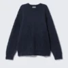 Oversized-Pullover aus Mohairmischung – Dunkelblau meliert Oversized-Pullover aus Mohairmischung – Dunkelblau meliert