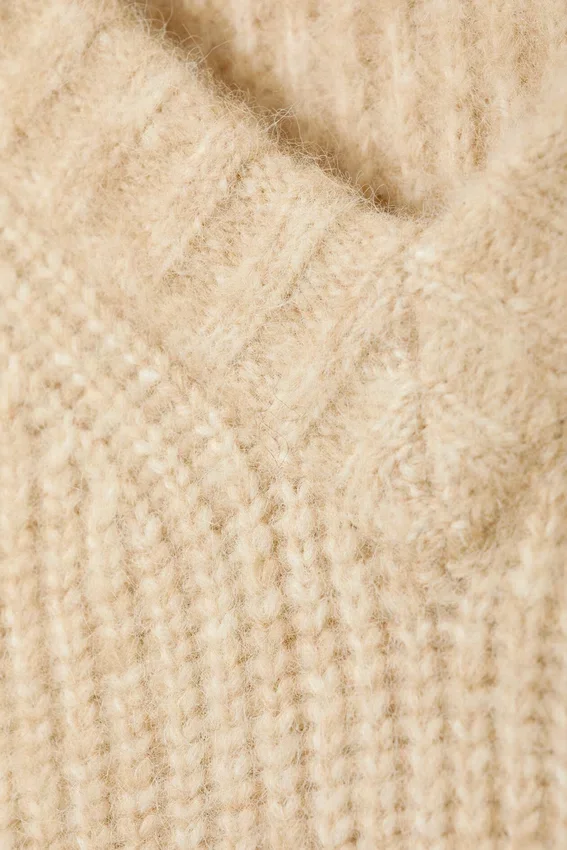 Oversized-Pullover aus Wollmischung – Dusty Beige Oversized-Pullover aus Wollmischung – Dusty Beige