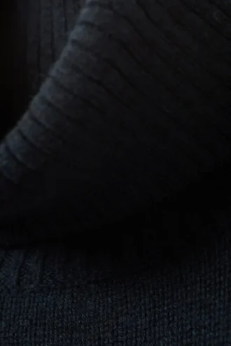 Oversized-Rollkragen-Pullover aus Wolle – Dunkelblau