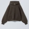 Oversized-Scuba-Kapuzenpullover – Dunkelbraun Oversized-Scuba-Kapuzenpullover – Dunkelbraun