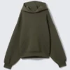 Oversized-Scuba-Kapuzenpullover – Dunkelkhaki Oversized-Scuba-Kapuzenpullover – Dunkelkhaki