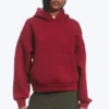Oversized-Scuba-Kapuzenpullover – Dunkelrot Oversized-Scuba-Kapuzenpullover – Dunkelrot