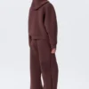Oversized-Scuba-Kapuzenpullover mit Reißverschluss – Burgunderrot Oversized-Scuba-Kapuzenpullover mit Reißverschluss – Burgunderrot