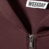 Oversized-Scuba-Kapuzenpullover mit Reißverschluss – Burgunderrot Oversized-Scuba-Kapuzenpullover mit Reißverschluss – Burgunderrot