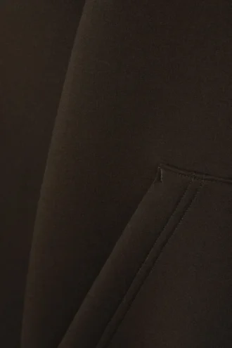 Oversized-Scuba-Kapuzenpullover mit Reißverschluss – Dunkelbraun
