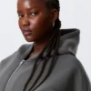 Oversized-Scuba-Kapuzenpullover mit Reißverschluss – Dunkelgrau Oversized-Scuba-Kapuzenpullover mit Reißverschluss – Dunkelgrau