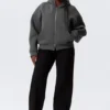 Oversized-Scuba-Kapuzenpullover mit Reißverschluss – Dunkelgrau Oversized-Scuba-Kapuzenpullover mit Reißverschluss – Dunkelgrau
