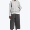 Oversized-Scuba-Kapuzenpullover mit Reißverschluss – Grau meliert Oversized-Scuba-Kapuzenpullover mit Reißverschluss – Grau meliert