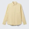 Oversized-Seersucker-Hemd mit Knopfleiste – Hellgelb Oversized-Seersucker-Hemd mit Knopfleiste – Hellgelb