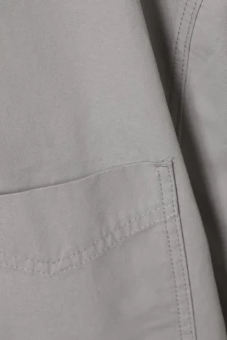Oversized-Shirt aus Baumwoll-Canvas mit kurzen Ärmeln – Hellgrau
