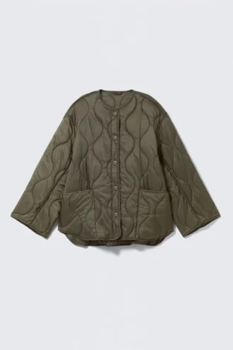 Oversized-Steppjacke – Dunkelkhaki Oversized-Steppjacke – Dunkelkhaki