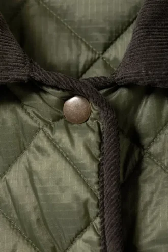Oversized-Steppjacke – Dunkelkhaki-Grün