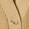 Oversized-Strickjacke aus Baumwolle mit V-Ausschnitt – Beige Oversized-Strickjacke aus Baumwolle mit V-Ausschnitt – Beige