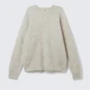 Oversized-Strickpullover aus Mohairmischung – Beige Oversized-Strickpullover aus Mohairmischung – Beige