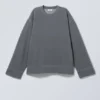 Oversized-Sweatshirt aus schwerem Stoff – gewaschenes Blau/Grau Oversized-Sweatshirt aus schwerem Stoff – gewaschenes Blau/Grau