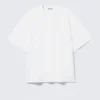 Oversized-T-Shirt aus Baumwolle mit kurzen Ärmeln – Weiß Oversized-T-Shirt aus Baumwolle mit kurzen Ärmeln – Weiß
