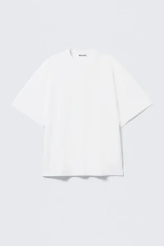 Oversized-T-Shirt aus Baumwolle mit kurzen Ärmeln – Weiß
