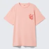 Oversized-T-Shirt aus Baumwolle mit Print – Hellrosa – Blumenmuster Oversized-T-Shirt aus Baumwolle mit Print – Hellrosa – Blumenmuster