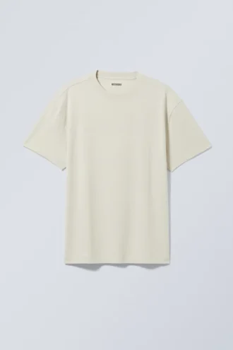 Oversized-T-Shirt aus schwerem Stoff – Beige