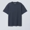 Oversized-T-Shirt aus schwerem Stoff – Dunkelblau Oversized-T-Shirt aus schwerem Stoff – Dunkelblau