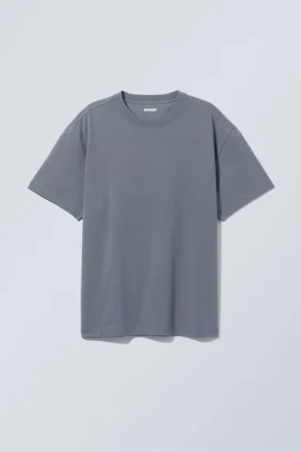 Oversized-T-Shirt aus schwerem Stoff – Dusty Grey