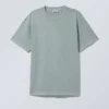 Oversized-T-Shirt aus schwerem Stoff – gewaschen, grau/blau Oversized-T-Shirt aus schwerem Stoff – gewaschen, grau/blau