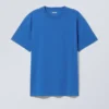 Oversized-T-Shirt aus schwerem Stoff – Hellblau Oversized-T-Shirt aus schwerem Stoff – Hellblau