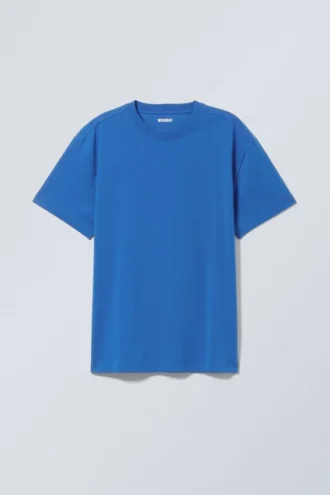 Oversized-T-Shirt aus schwerem Stoff – Hellblau
