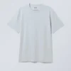 Oversized-T-Shirt aus schwerem Stoff – Hellstaubblau Oversized-T-Shirt aus schwerem Stoff – Hellstaubblau
