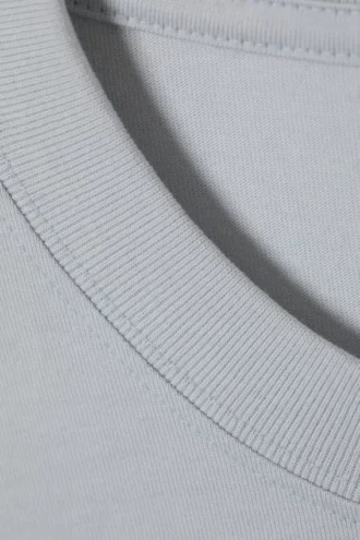 Oversized-T-Shirt aus schwerem Stoff – Hellstaubblau