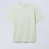 Oversized-T-Shirt aus schwerem Stoff – Pastellgrün